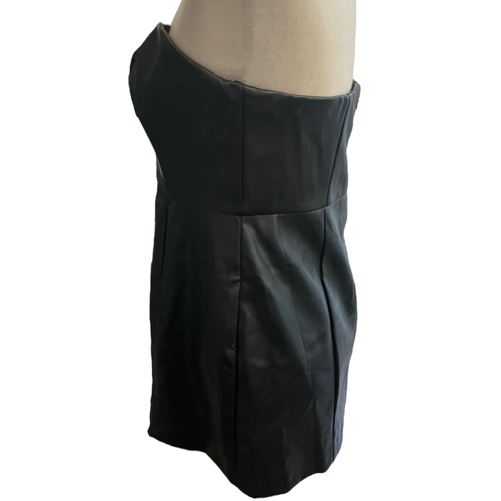 ANTHROPOLOGIE Hutch Strapless Faux Leather Mini Dress New With Tags - Picture 12 of 16